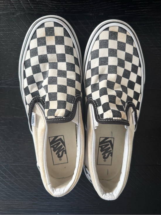 Vans Shoes - Vans platform Checkerboard Slip-On Loafers — Black & White